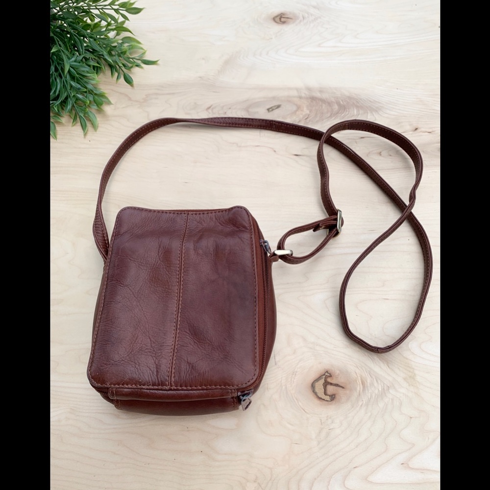 Vintage Soft Hide Real Leather crossbody wallet